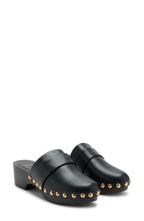Studded Leather Clog