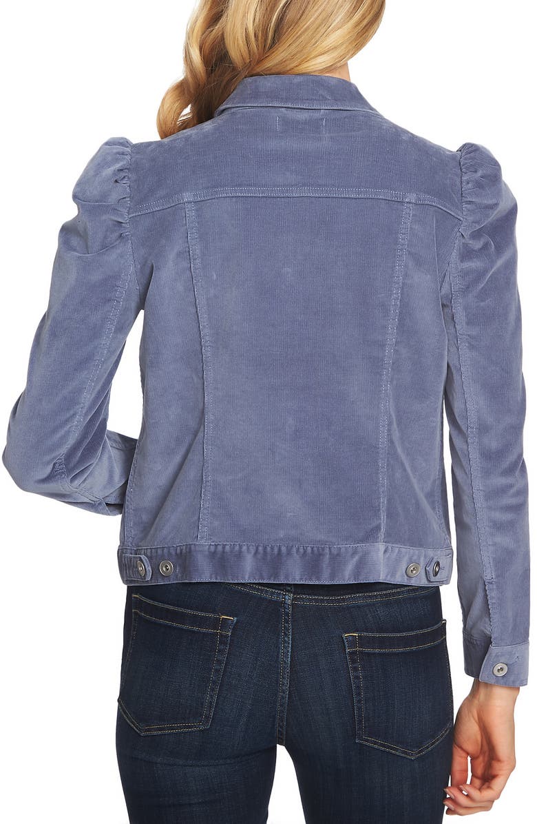 CeCe Puff Sleeve Stretch Cotton Corduroy Jacket, Alternate, color, 