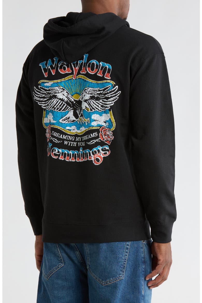 Waylon Embroidered Hoodie, Alternate, color, BLACK