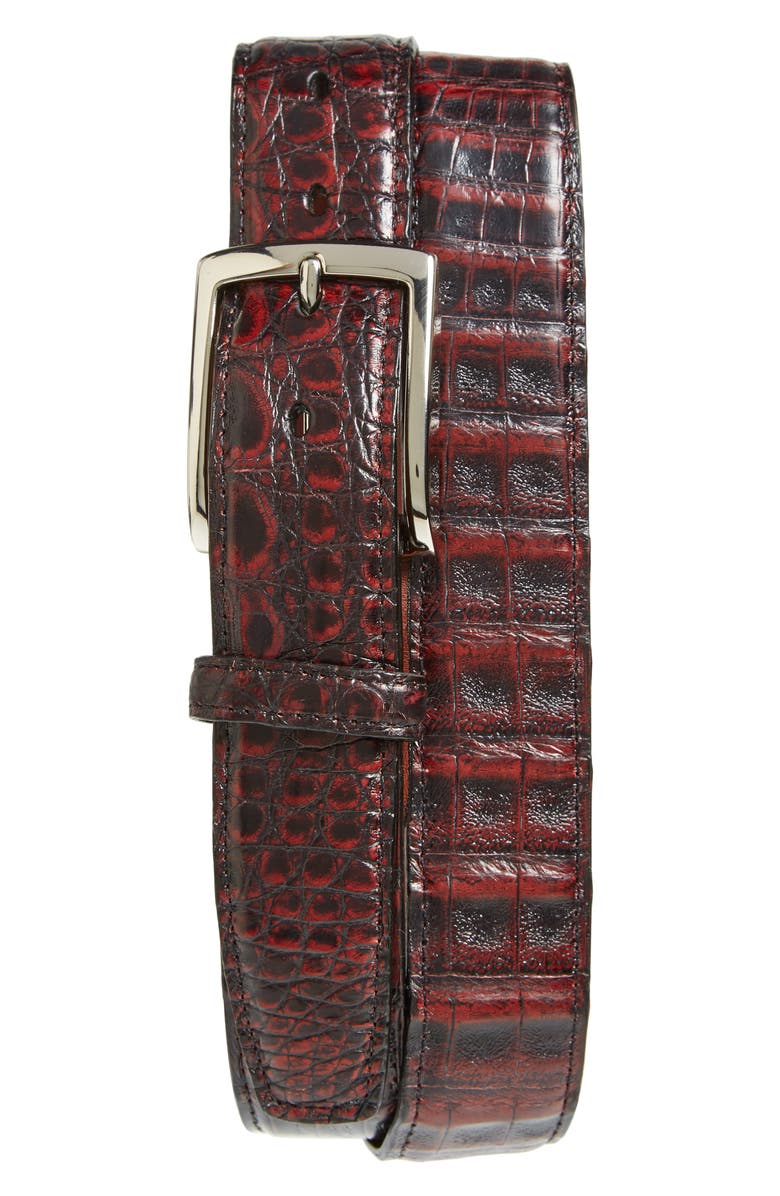 Torino Caiman Leather Belt, Main, color, 