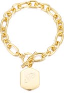 Adornia Monogram Initial Charm Chain Bracelet
