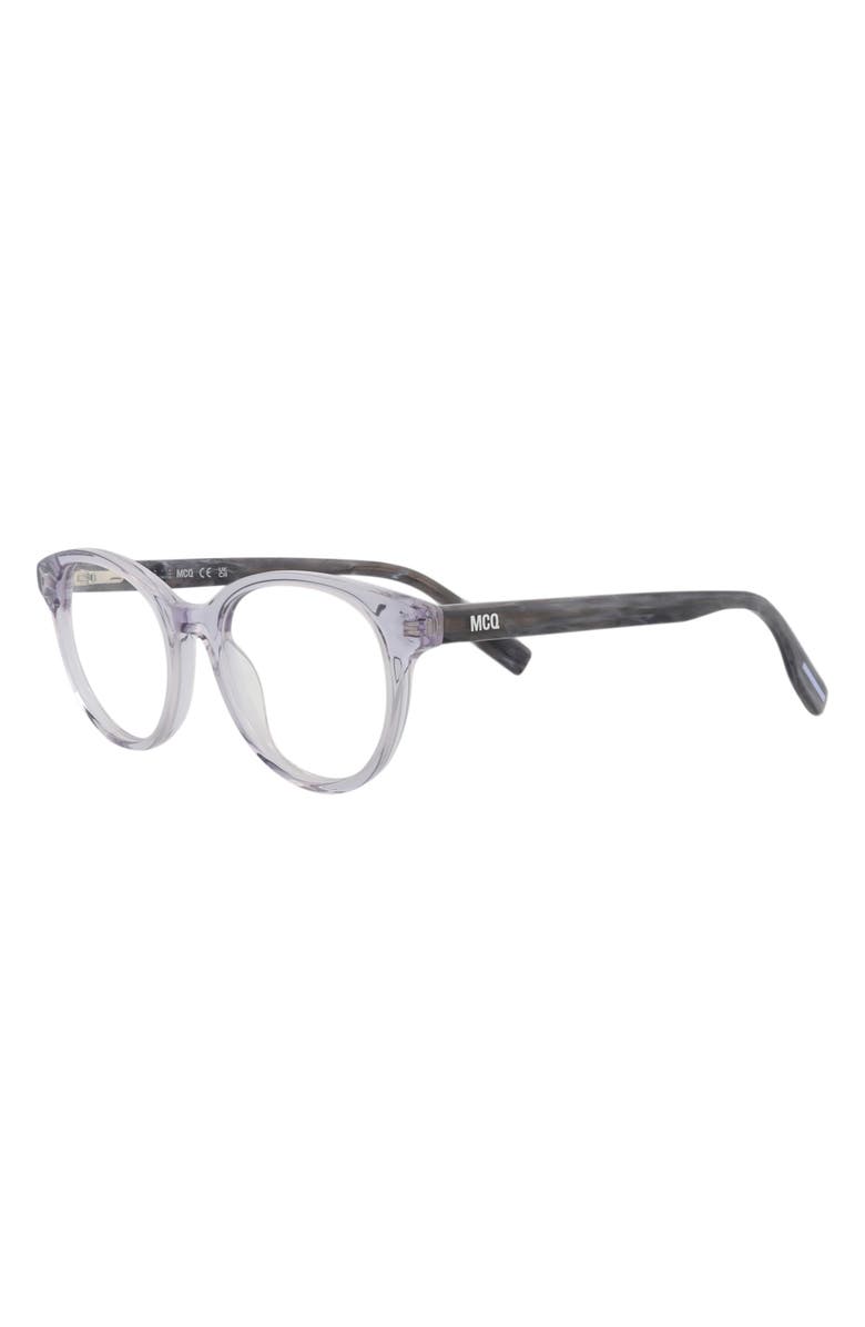 McQueen 47mm Oval Optical Glasses, Alternate, color, Grey Black Transparent