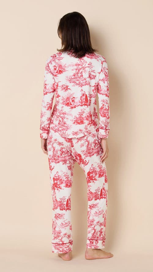 The Cat's Pajamas Pima Knit Pajama Print Set In Neutral