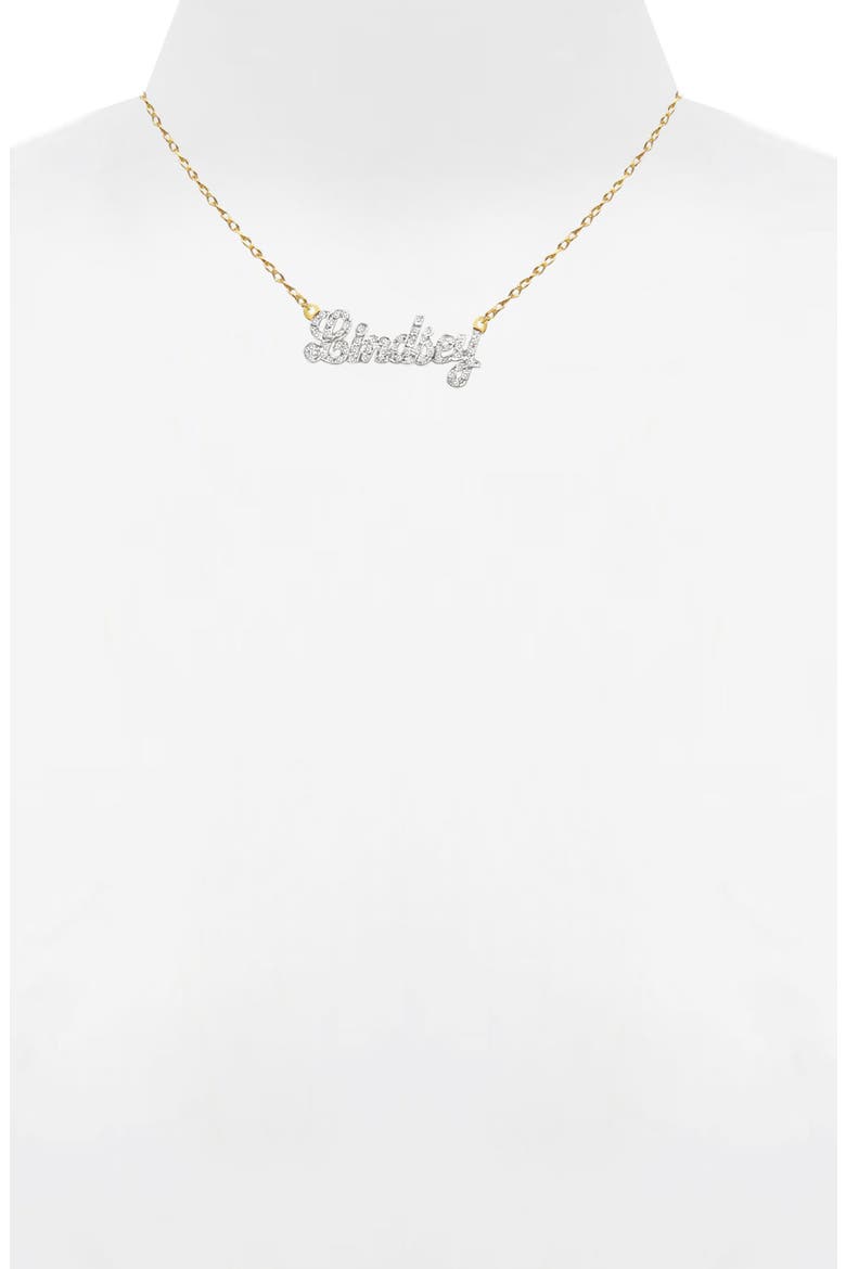 Personalized Nameplate Diamond Pendant Necklace, Alternate, color, 14K YELLOW GOLD