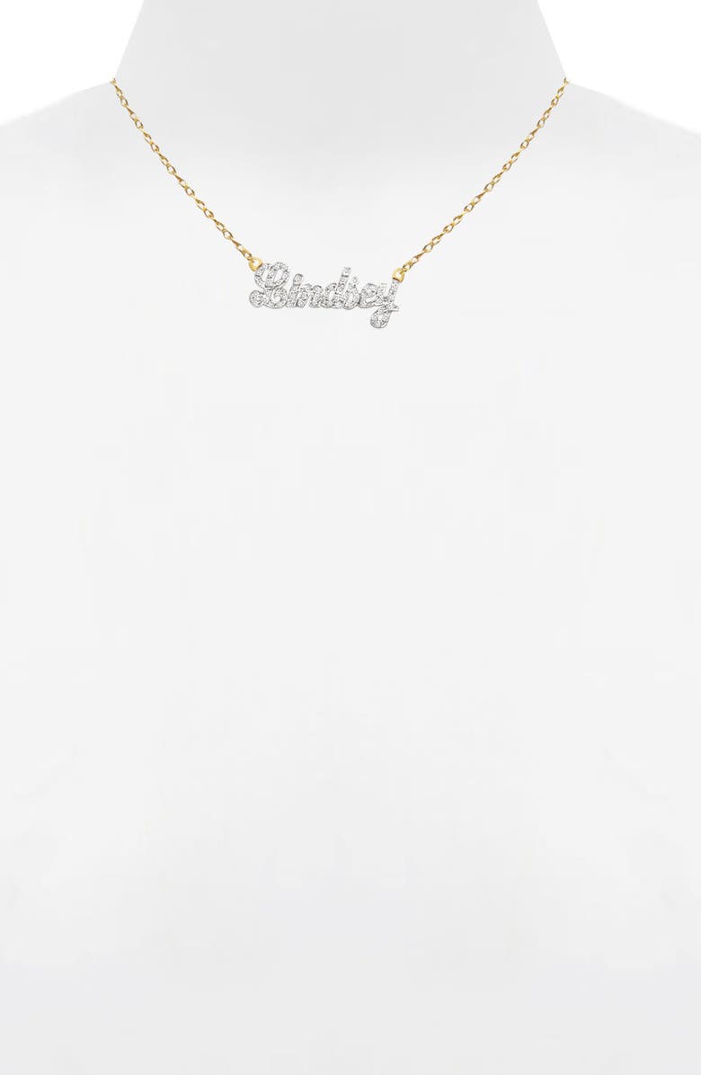 Jane Basch Designs Personalized Nameplate Diamond Pendant Necklace, Alternate, color,