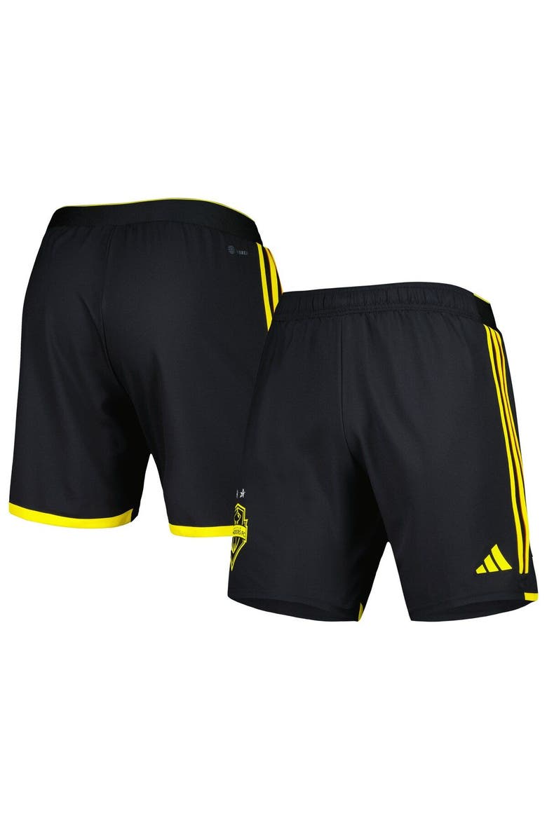 Men's adidas Black Seattle Sounders FC 2023 Away AEROREADY Authentic Shorts, Main, color, Black