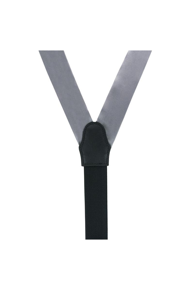 Trafalgar Sutton Solid Silk Suspenders, Alternate, color, Grey