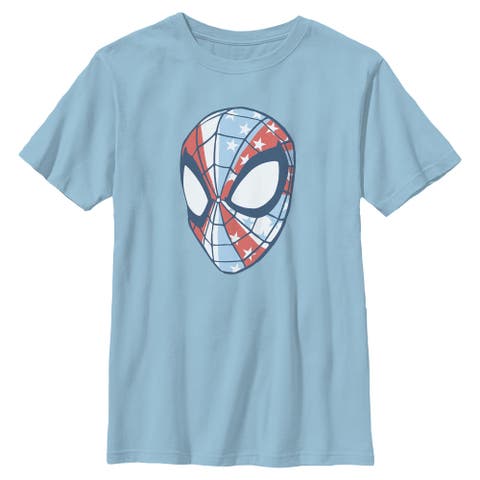 Boy's Marvel Spider-Man American Flag Mask  Graphic T-Shirt