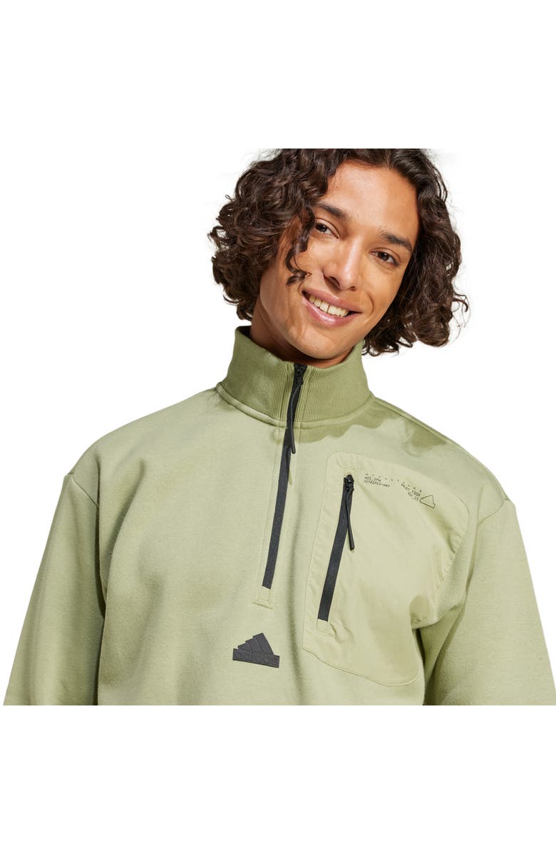 adidas City Escape Fleece Half Zip Sweatshirt, Alternate, color, 