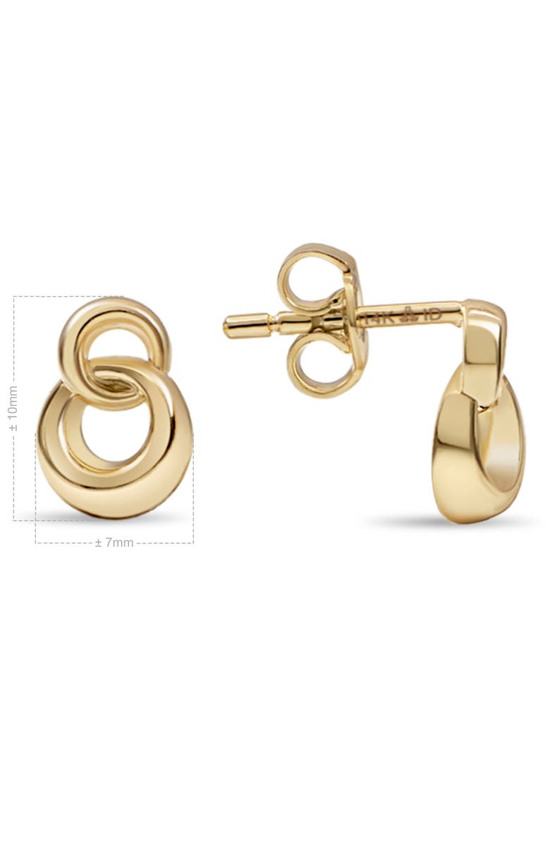 DEVATA Love Knot Stud Earrings in 14K Gold, Alternate, color,