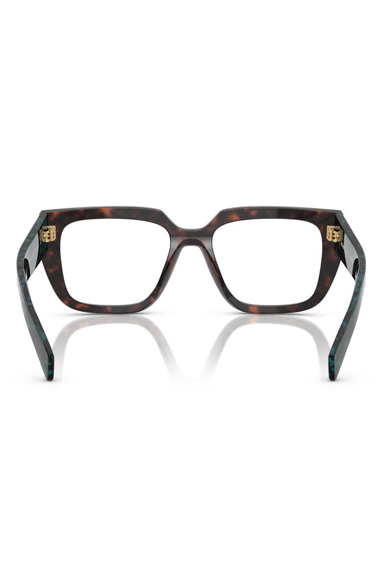 Prada 52mm Square Optical Glasses, Alternate, color, Brown Tortoise