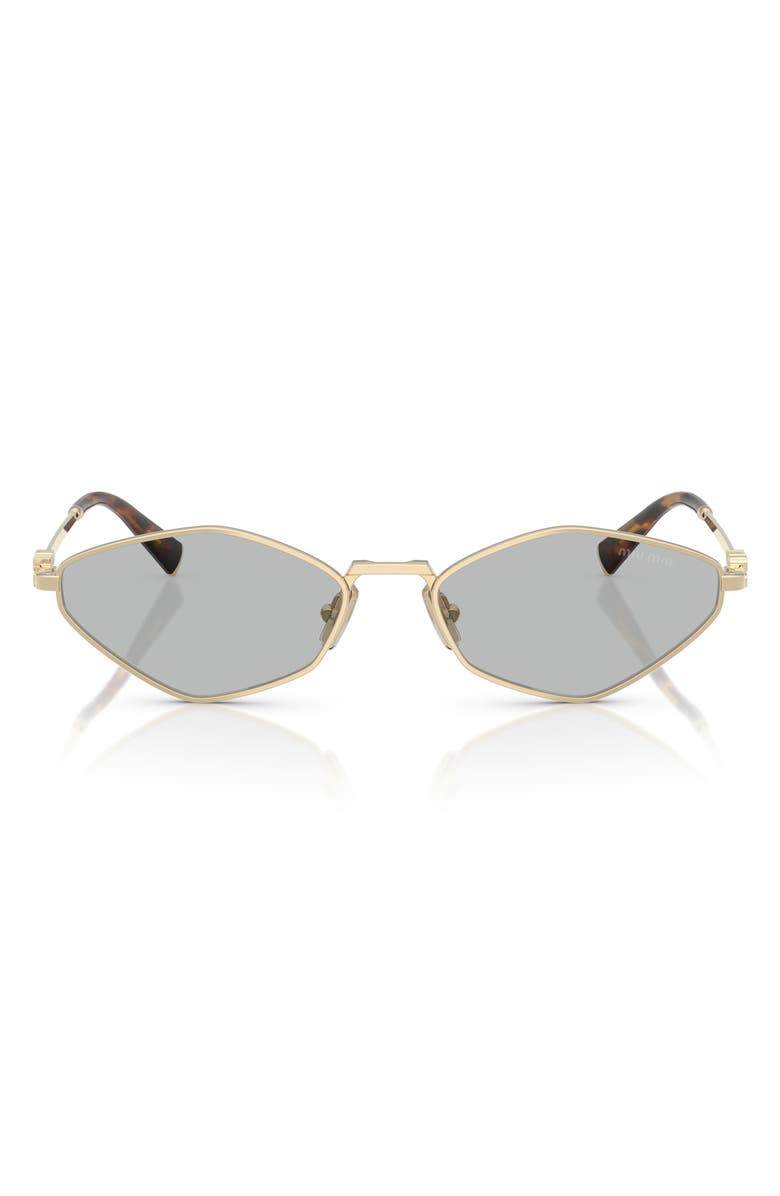 Miu Miu 56mm Irregular Sunglasses, Main, color, Gold Grey