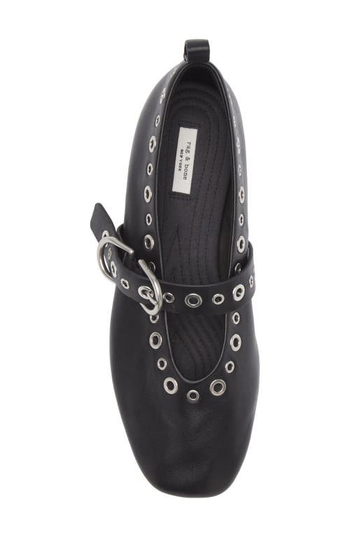 Rag & Bone Black Spire Mary Jane Ballerina Flats In Black