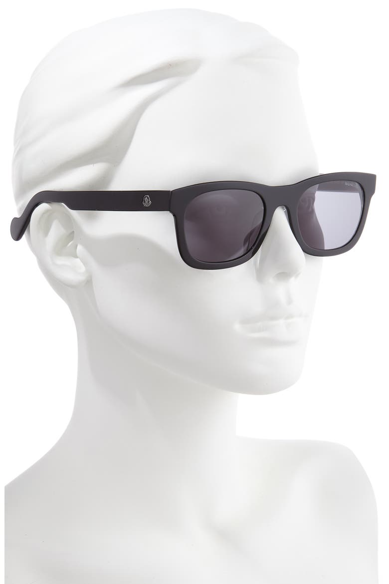 54mm Rectangular Sunglasses, Alternate, color, SHINY BLACK/ SMOKE