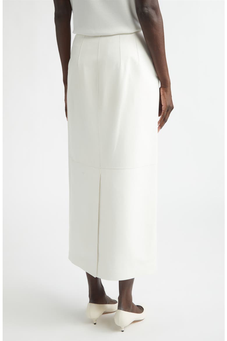 Glove Leather Midi Pencil Skirt, Alternate, color, WHITE