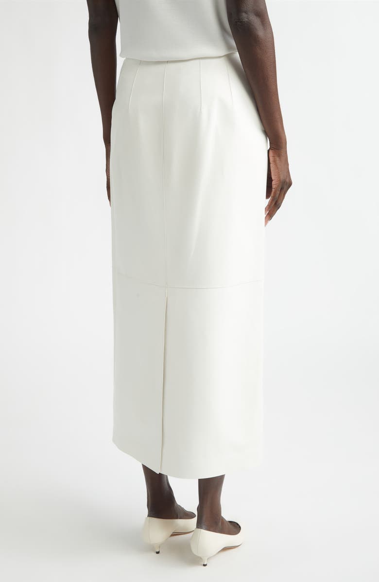 Lafayette 148 New York Glove Leather Midi Pencil Skirt, Alternate, color, White