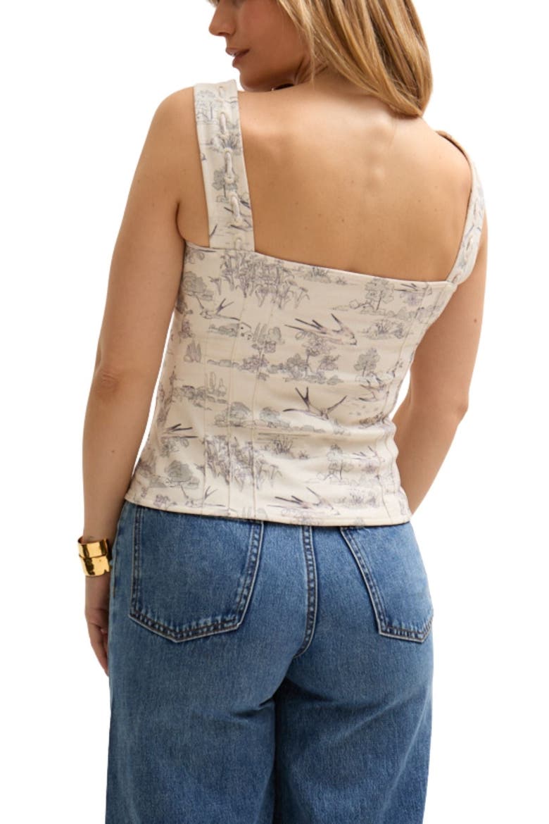Hilda Corset Inspired Josephine Print Blouse, Alternate, color, Natural
