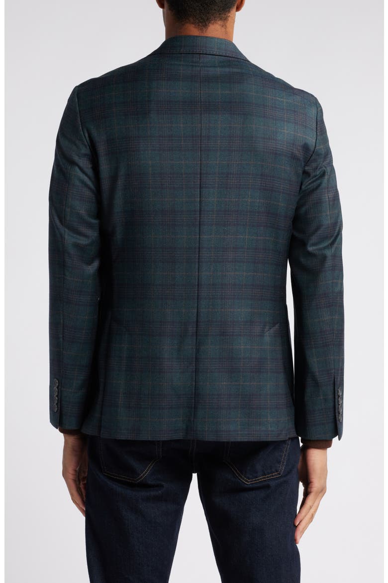 Milzo Plaid Wool Sport Coat, Alternate, color, DARK GREEN MILAZZO PLAID