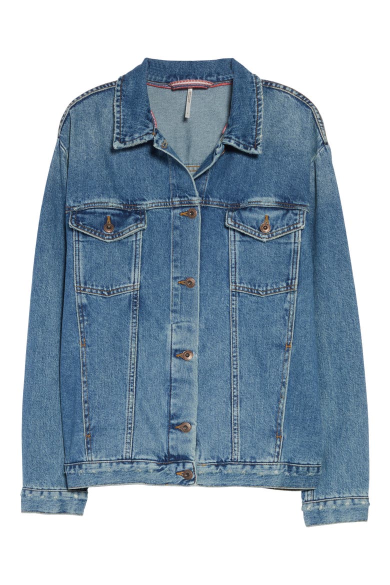 Ramona Denim Trucker Jacket, Alternate, color, INDIGO BLUE