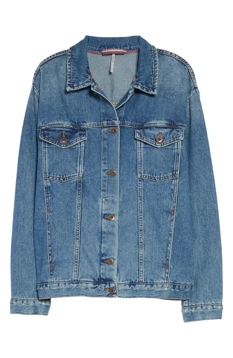 Free People Ramona Denim Trucker Jacket, Alternate, color,