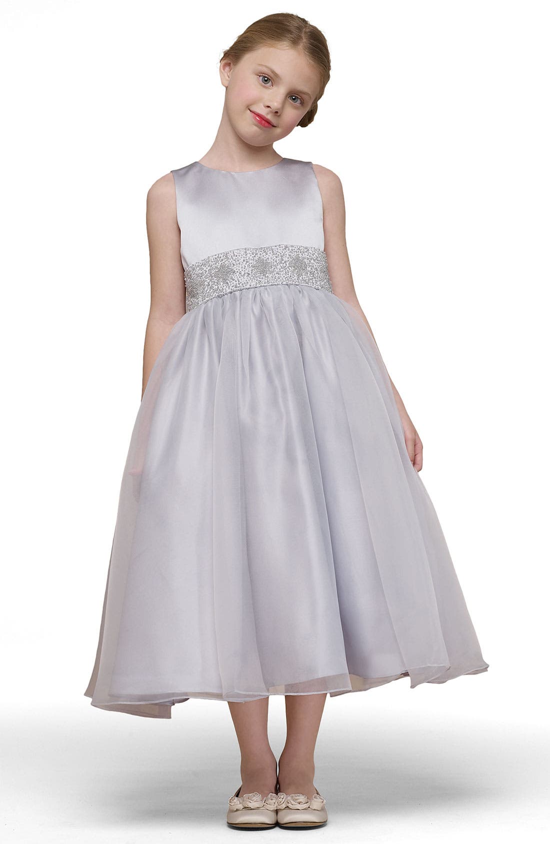 Us Angels Kids' Beaded Satin Sleeveless Communion Dress (Women ...