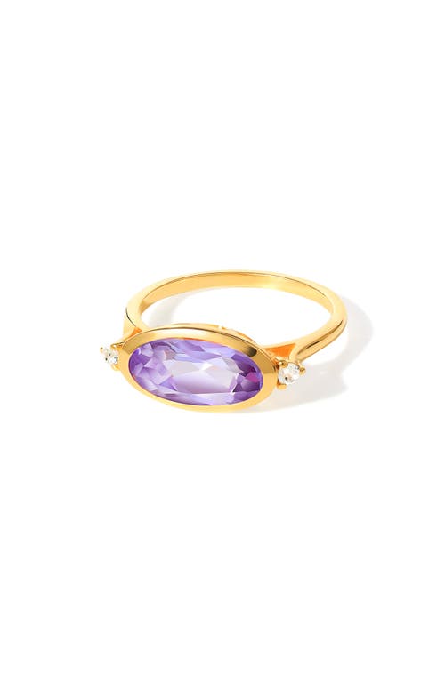 Ys Gems Amethyst Oval Ring In Purple