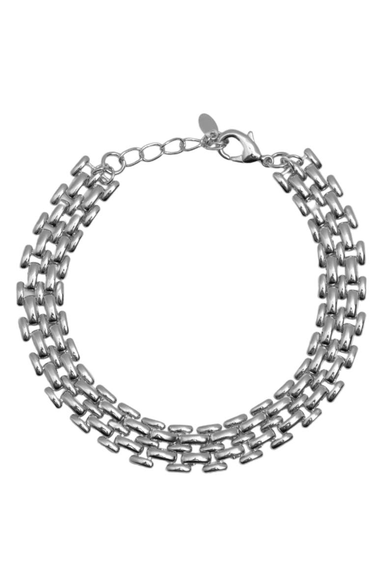 Argento Vivo Sterling Silver Panthera Link Bracelet, Alternate, color, Silver