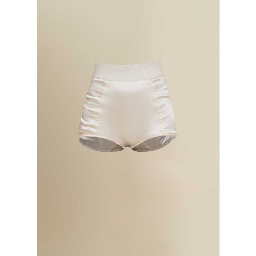 Contessa Mills Seraphim Satin Stretch-fit Knickers In Neutral