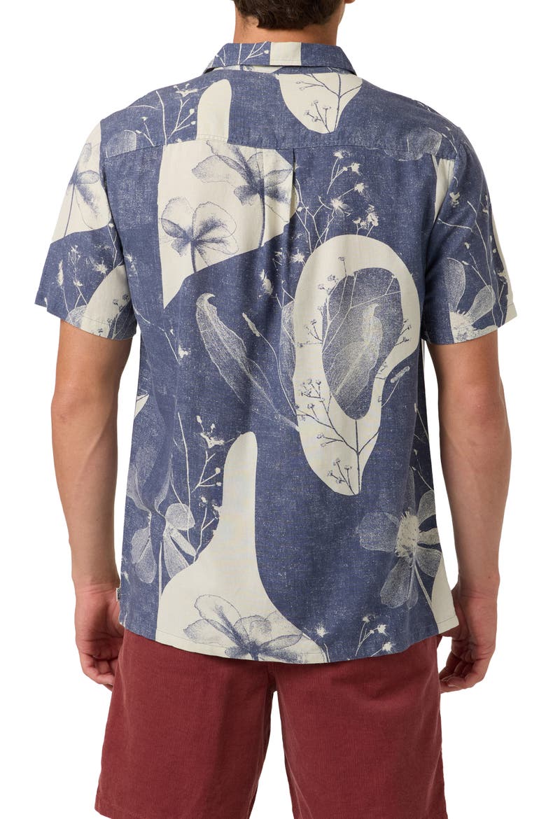 Standard Fit OG Floral Print Short Sleeve Button-Up Shirt, Alternate, color, NIGHTSHADOW BLUE
