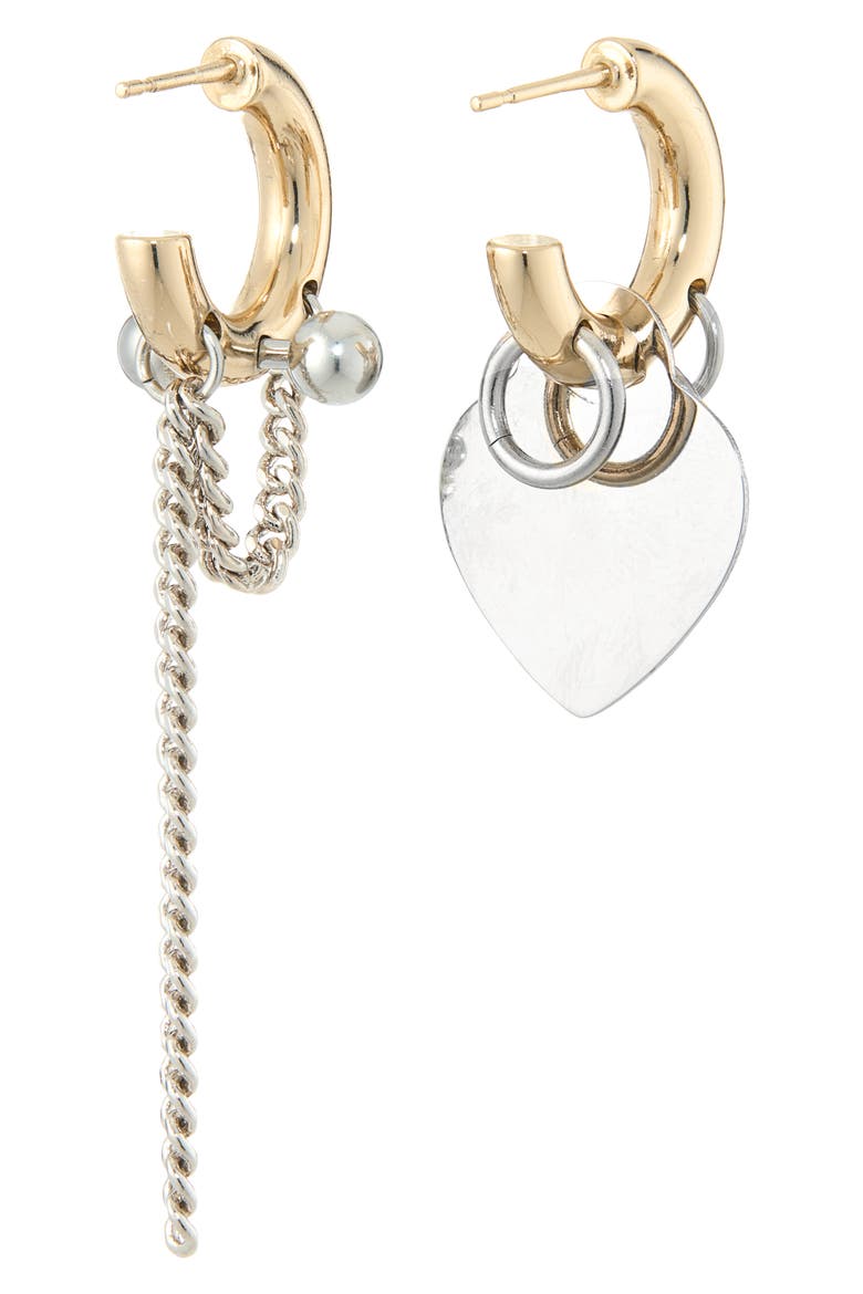 Nick Mixed Metal Drop Earrings, Alternate, color, GOLD N PALLADIUM