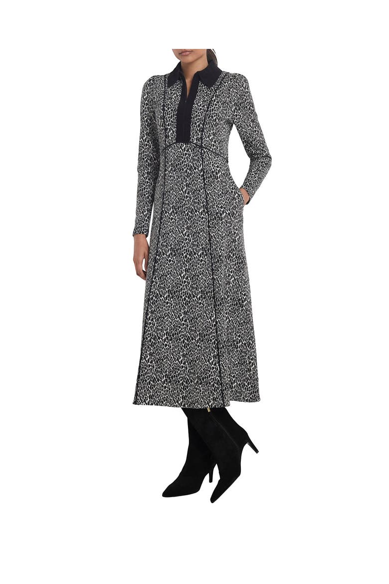 Animal Print Jacquard Midi Dress, Main, color, Neutral