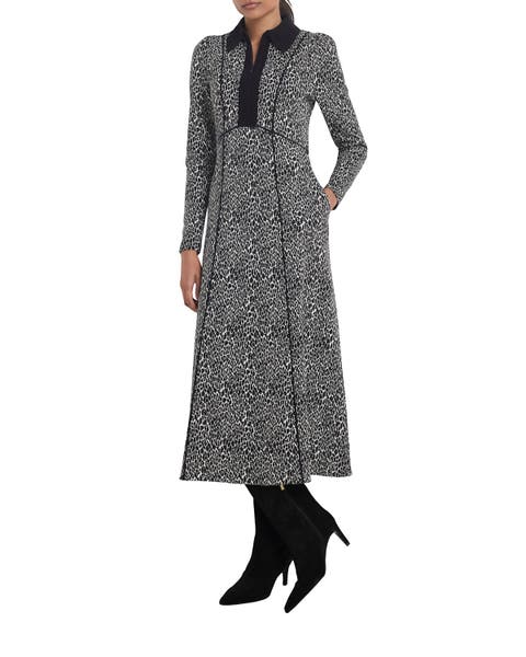 Animal Print Jacquard Midi Dress