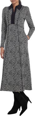 MINT VELVET Animal Print Jacquard Midi Dress