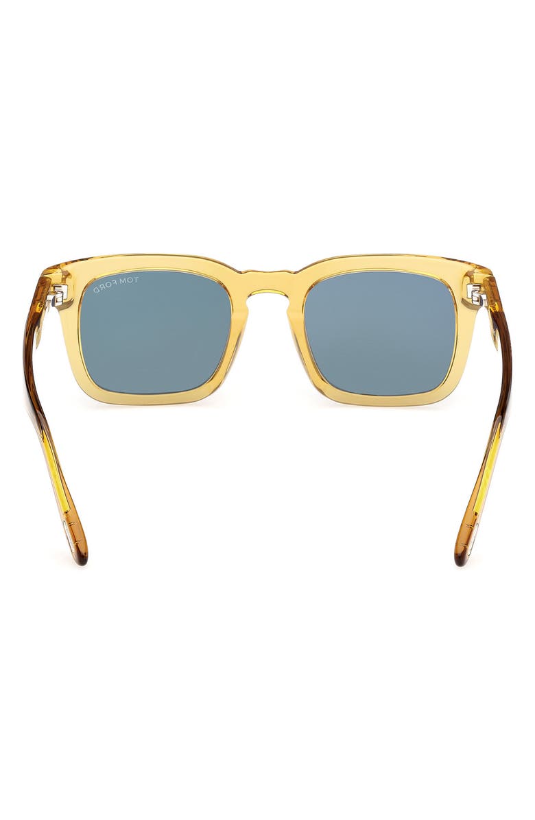 TOM FORD Dax 50mm Square Sunglasses, Alternate, color, Shiny Yellow / Green