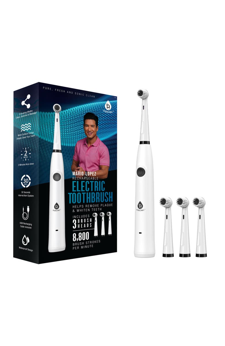 PURSONIC Mario Lopez USB Rechargeable Electric Toothbrush, Alternate, color, Multicolor