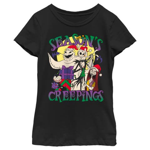 Girl's The Nightmare Before Christmas Season's Creepings  Graphic T-Shirt