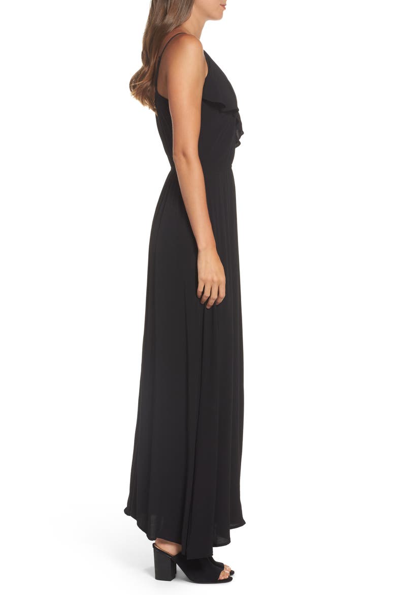 Blouson Maxi Dress, Alternate, color, BLACK