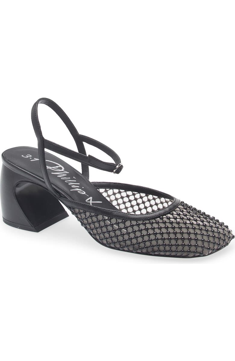 3.1 Phillip Lim Embellished Ankle Strap Pump, Main, color, Black