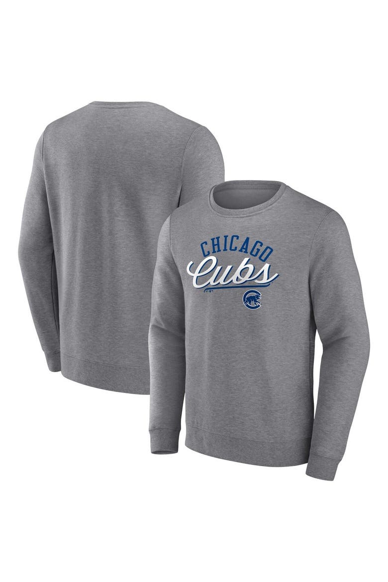 Men's Fanatics Branded Heather Gray Chicago Cubs Simplicity Pullover Sweatshirt, Alternate, color, Heather Gray