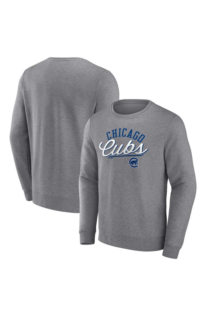 FANATICS Men's Fanatics Branded Heather Gray Chicago Cubs Simplicity Pullover Sweatshirt, Alternate, color, Heather Gray