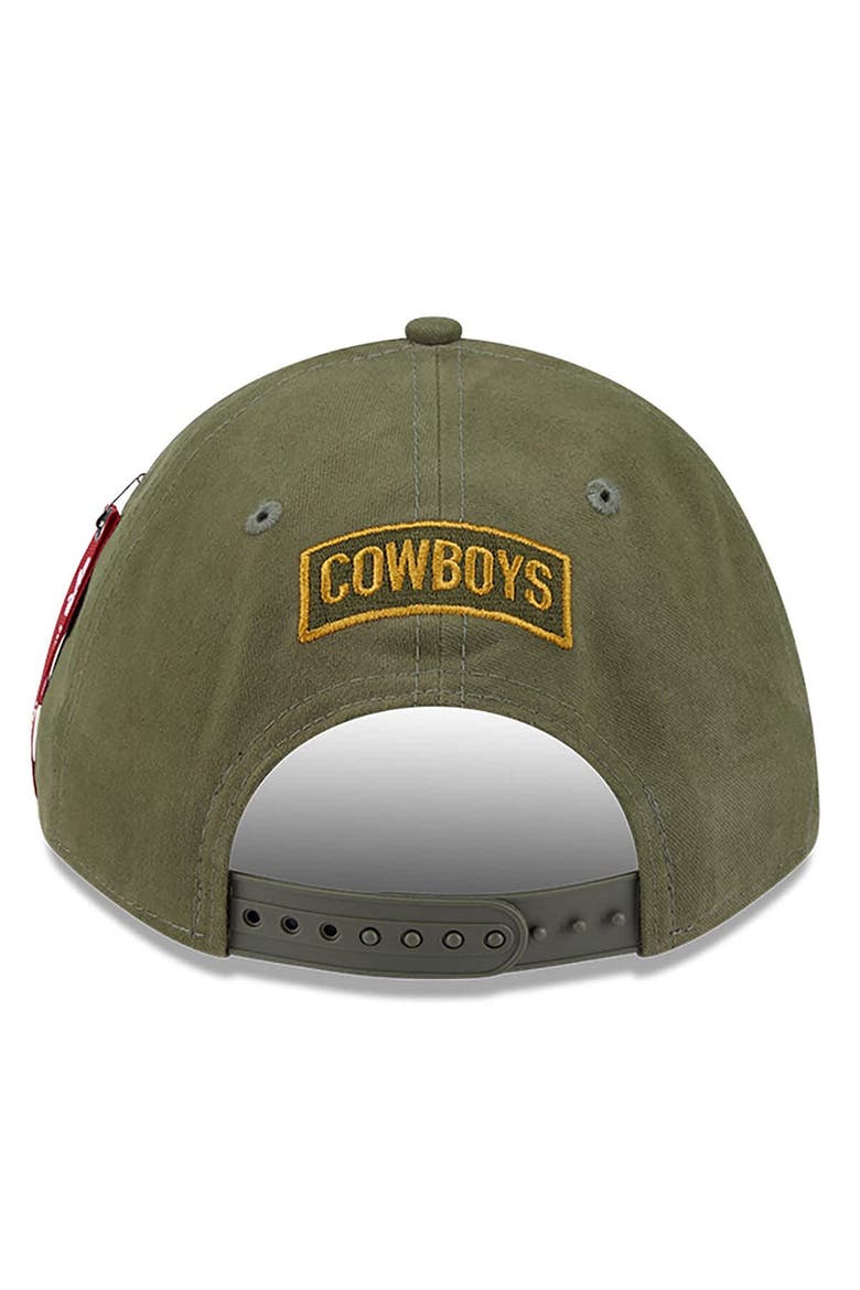 Men's New Era x Alpha Industries  Olive Dallas Cowboys A-Frame 9FORTY Adjustable Hat, Alternate, color, Olive