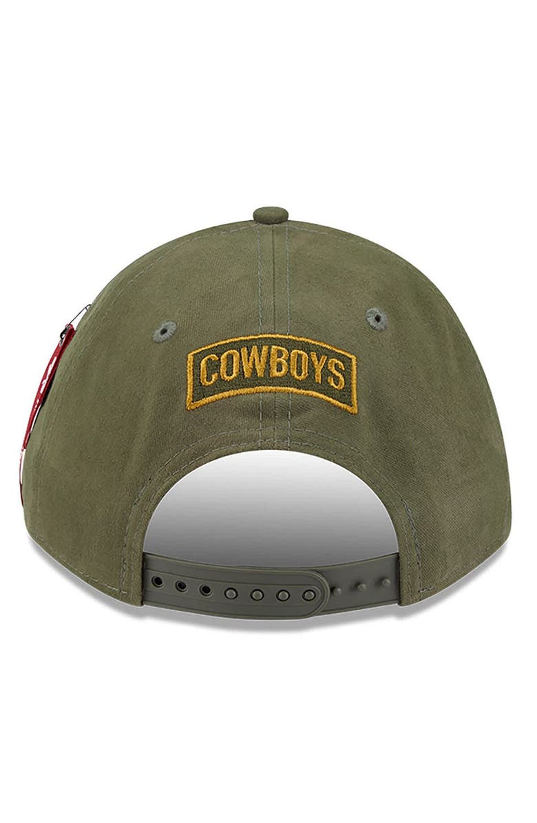 New Era x Alpha Industries Men's New Era x Alpha Industries  Olive Dallas Cowboys A-Frame 9FORTY Adjustable Hat, Alternate, color, Olive