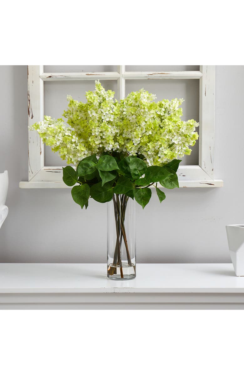 NEARLY NATURAL Artificial Lilac Bouquet in Vase, Alternate, color,