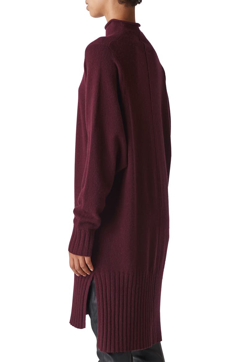 Dolman Cashmere Sweater Dress, Alternate, color, BURGUNDY