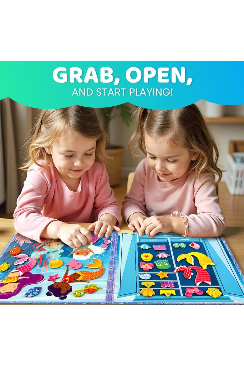 Magnetic Educational Kids Dress-Up Dolls, Alternate, color, Mermaids
