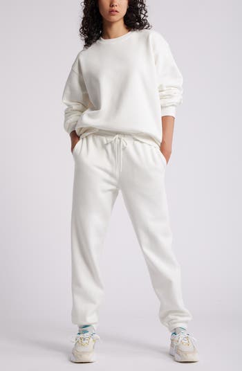 Fleece Detail Oversize Crewneck Sweatshirt