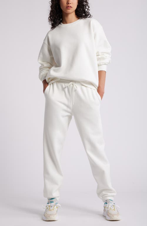 Bp. Fleece Detail Oversize Crewneck Sweatshirt In White