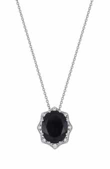 Bony Levy 18K White Gold Midnight Blue Sapphire & Diamond Pendant Necklace - 0.09ct.