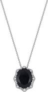 Bony Levy 18K White Gold Midnight Blue Sapphire & Diamond Pendant Necklace - 0.09ct.