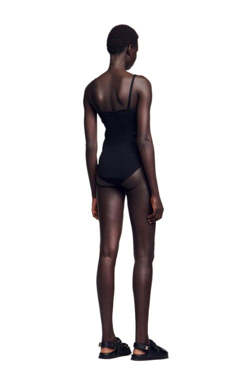 Sandro Jewellery Detail Knit Leotard In Black